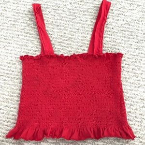 Ruffle crop tank top